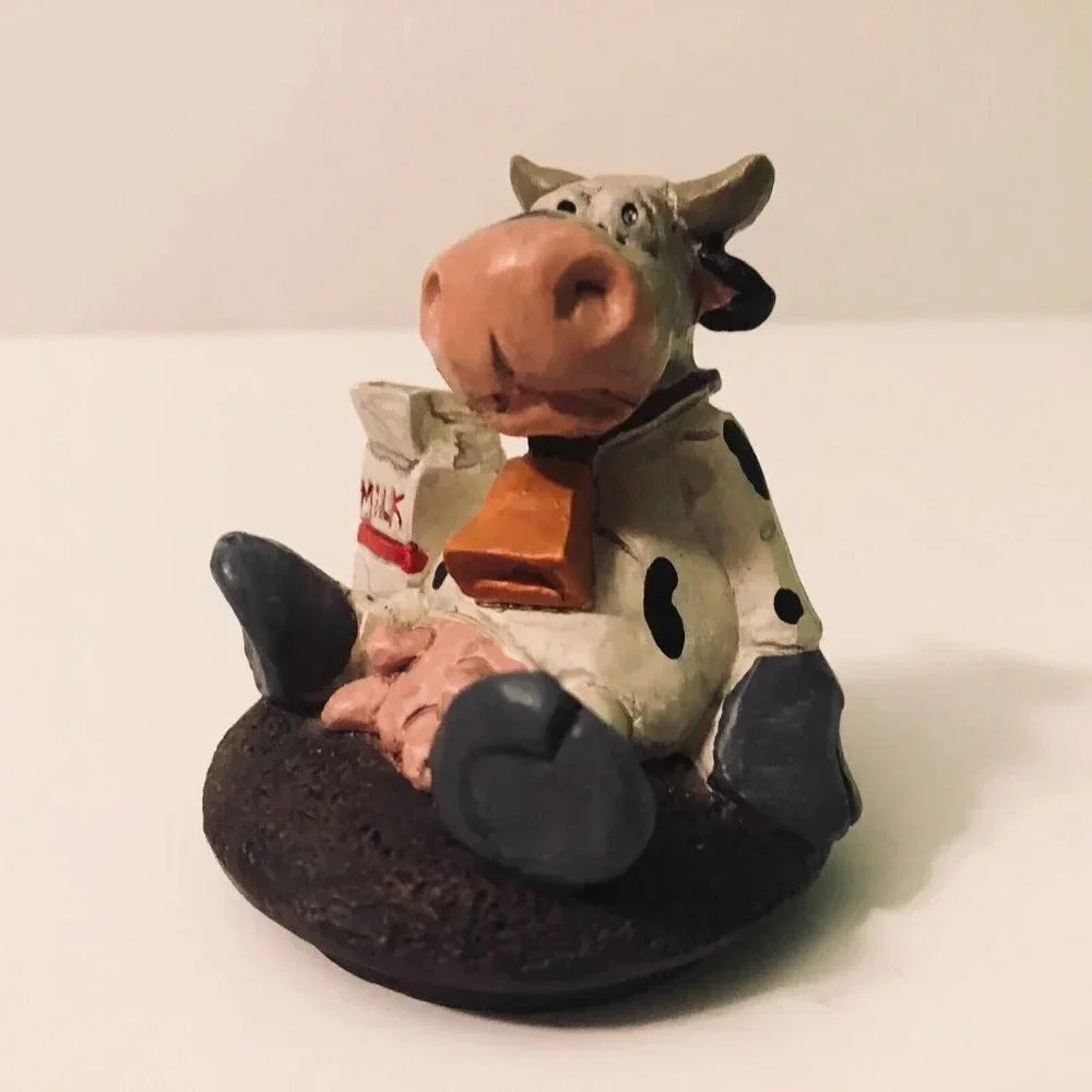 Vintage BFD Cow Figure Milk Carton Resin 2.5 Inch Tall - Picture 4 of 13
